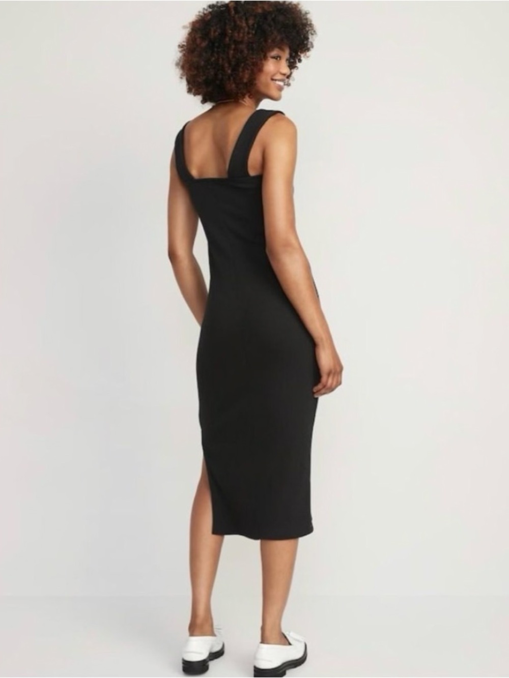NEW Old Navy cotton rayon blend rib knit midi tank dress - Picture 2 of 10